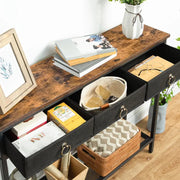 A hall table with 3 drawers - coffee table 100 x 25 x 80 cm - brown - Handy space-saving table with plenty of storage space
