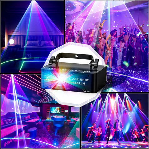 Lichtshow -RGB Lichtshow - Laser Show - Laser Licht Show - DMX 512 - Zwart - RGB - 10W