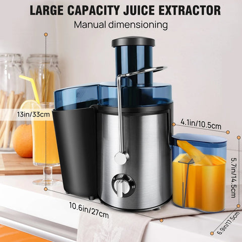 Sap machine - Juicer - Sapcentrifuge - Centrifuge - Vers sap pers - Smoothie maker - Citruspers - Groentepers - Professionele Juicer - Multifunctionele sapmachine - RVS -