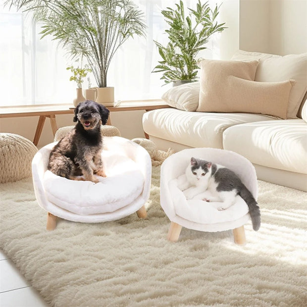 Dierenmand Deluxe - Verhoogd op Poten - Zacht Pluche - Waterafstotend Kussen - Wasbaar - Comfortabel en Stevig - Tot 20kg - Kattenbed - Kattenmand - Hondenbed - Hondenmand - Hondenkussen