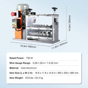 Draadstripmachine - Elektrisch Koperdraad - Strippen Machine - voor het Strippen van Koperdraad - 10 Kanalen en 10 Snijbladen - 1.5-32 mm - 750W