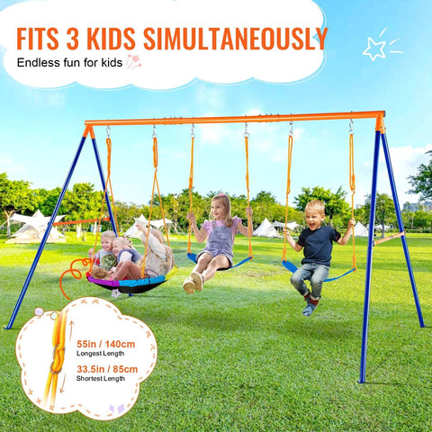 Schommel - Speeltuin - Kinderschommel - Schommel voor Kinderen - Achtertuin 600lbs Capaciteit Schommel Set - met 1 schotel schommelzitje 2 gordel schommel - Outdoor Schommel voor kinderen - 2 personen