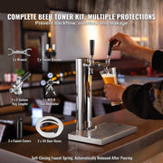 Biertoren met Twee Tapkranen - Dual Gauge Regelaar - S-Systeem Cilinderkoppeling - Inclusief Bierlekbak - Voor Bruiloften - Feesten en Bars