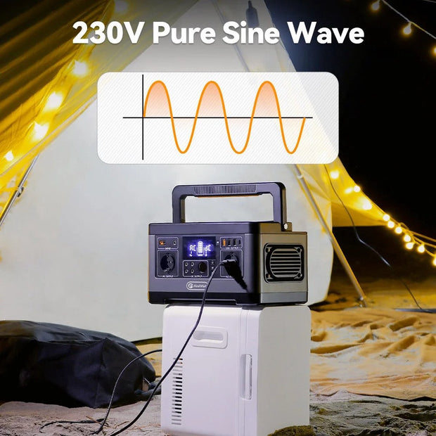 Draagbare Krachtcentrale - SOS Accu - Led Verlichting - Omvormer - Grijs - Fast Charge - 520Wh - Mini - lichtgewicht - 140400Mah