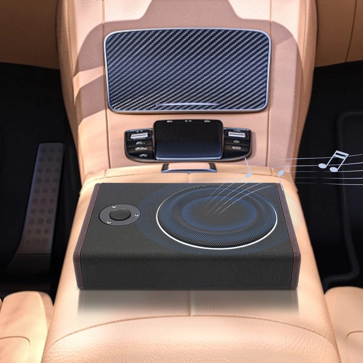 Liva Prime - AutoBass - Slim Subwoofer Serie - 600W Actieve Subwoofer - 8 Inch Speaker - 12V Versterker - Krachtige Bass - QUORE