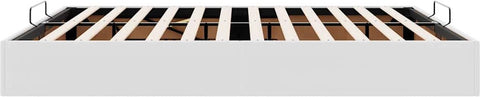 Bedframe 160x200 cm - Wit Kunstleer Bed Frame - Boxspring - Tweepersoonsbed - Slaapcomfort - Modern Design