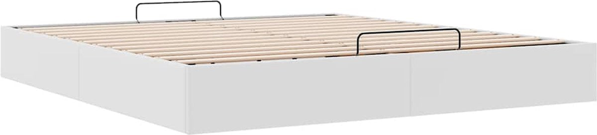 Bedframe 160x200 cm - Wit Kunstleer Bed Frame - Boxspring - Tweepersoonsbed - Slaapcomfort - Modern Design