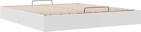 Bedframe 160x200 cm - Wit Kunstleer Bed Frame - Boxspring - Tweepersoonsbed - Slaapcomfort - Modern Design