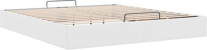 Bedframe 160x200 cm - Wit Kunstleer Bed Frame - Boxspring - Tweepersoonsbed - Slaapcomfort - Modern Design