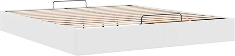 Bedframe 160x200 cm - Wit Kunstleer Bed Frame - Boxspring - Tweepersoonsbed - Slaapcomfort - Modern Design