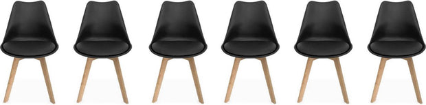 Set van 6 eetkamerstoelen, nils, 42x55x81cm Nordic - Middeleeuwse Eetkamerstoelen Pu Gewatteerde Stoel