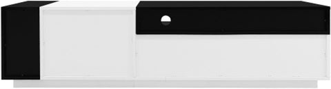 Modern Tv-kast - in Wit - Met een Uniek Patroon - 170x38x42cm - voor Televisie tot 80 inch - Twee Deuren - Kabelbeheer