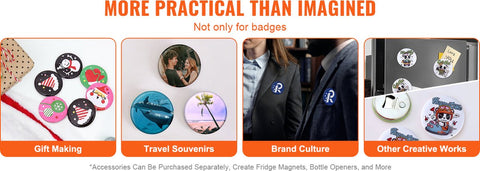 Button Maker B58 - Hoogwaardige Button Machine - Ergonomisch - Eenvoudig Gebruik en Installatie - Incl. 100 Buttons (58mm) en Patronenboek - DIY - Hobby