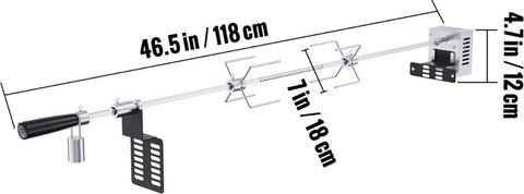 Luxe Rotisserie - Universeel - RVS - XXL 101 cm - Draaispit BBQ - Grill Spies - Krachtige 9W motor - Tot wel 12kg