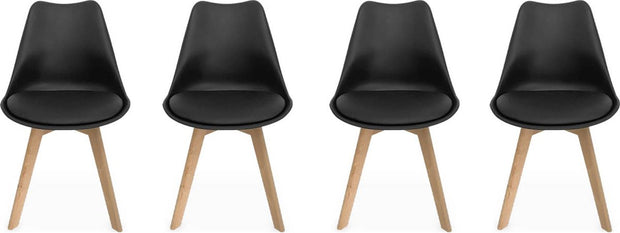 Kuipstoelen - set van 4 met houten poten - Sponskussen woonkamerstoel