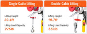 Elektrische Takel Pro6 - Robuuste Hijskraan - Industriële Lier - 1.1Nm - Staalkabel - Tot 250kg - Afstandsbediening - Veilig en Multifunctioneel - Incl. ophanging