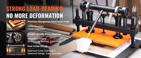 Snijmachine P7 - Premium Embossing - Tot 1500kg - Pons Machine - Leerbewerking - Duurzaam en Robuust - Ergonomisch Ontwerp - Plaat 26x12cm - Papier - Rubber - Textiel