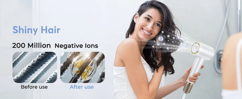 Professionele Föhn - Haardroger - Ionische Fohn - Power Föhn - Styling Föhn - Haardroger apparaat - Snel drogen - Touchscreen - 2 warmte standen - Geruisloos - Extra opzetstuk - Infrarood - 360° draaien - Lichtgewicht - Universeel