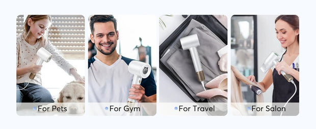 Professionele Föhn - Haardroger - Ionische Fohn - Power Föhn - Styling Föhn - Haardroger apparaat - Snel drogen - Touchscreen - 2 warmte standen - Geruisloos - Extra opzetstuk - Infrarood - 360° draaien - Lichtgewicht - Universeel