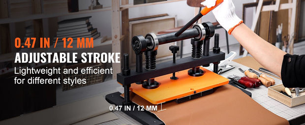 Snijmachine P7 - Premium Embossing - Tot 1500kg - Pons Machine - Leerbewerking - Duurzaam en Robuust - Ergonomisch Ontwerp - Plaat 26x12cm - Papier - Rubber - Textiel