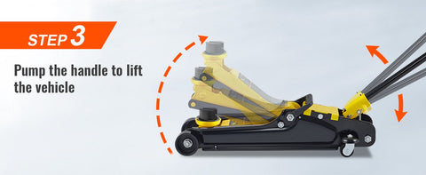 Garagekrik - Professionele Hydraulische Krik - Zware Stalen Versie - 2500 kg - Hefboom - 8,5 tot 38 cm - Zwenkwiel