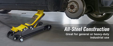 Garagekrik - Professionele Hydraulische Krik - Zware Stalen Versie - 2500 kg - Hefboom - 8,5 tot 38 cm - Zwenkwiel