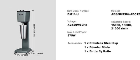 Milkshake machine - Milkshakes en smoothies - Milkshakemixer - Milkshake blender - Mixer