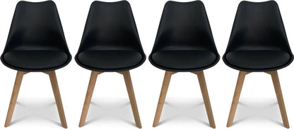 Kuipstoelen - set van 4 met houten poten - Sponskussen woonkamerstoel