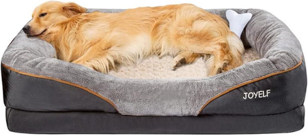Luxe Orthopedisch Hondenkussen - X-Large Memory Foam Hondenbed - 102x77x23cm - Verwijderbare/Wasbare Hoes - Grijs
