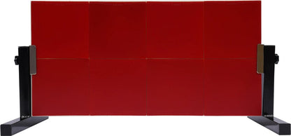 Tafeltennis Rebounder - Eenvoudig te Installeren - Tafeltennistafel Rebound Bord - Zelftrainingsapparatuur met 8 Rode Rubbers - 66 × 33 cm - Rood