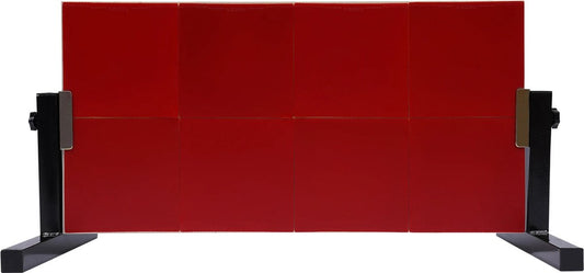 Tafeltennis Rebounder - Eenvoudig te Installeren - Tafeltennistafel Rebound Bord - Zelftrainingsapparatuur met 8 Rode Rubbers - 66 × 33 cm - Rood