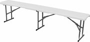 Fiesta opvouwbare receptie tafel en plastic banken 180cm, campingtafel