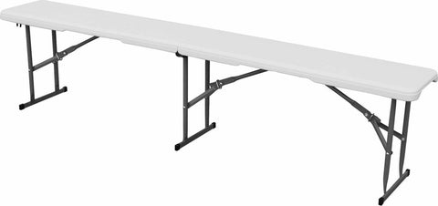 Fiesta opvouwbare receptie tafel en plastic banken 180cm, campingtafel