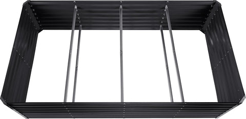 Verhoogd Bed Plantenbak - Groentebed - Bloembak - Kruidenbed - Gegalvaniseerd Metaal - Tuinbed voor Groenten - Fruit - Kruiden en Vetplanten - Donkergrijs