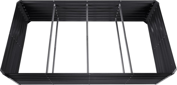 Verhoogd Bed Plantenbak - Groentebed - Bloembak - Kruidenbed - Gegalvaniseerd Metaal - Tuinbed voor Groenten - Fruit - Kruiden en Vetplanten - Donkergrijs