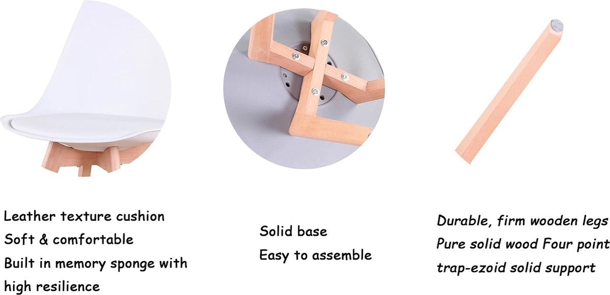 Eetkamerstoelen - Eetkamerstoel - Scandinavische Stijl - Kuipstoel - Ergonomisch - Set van 4 - Beige