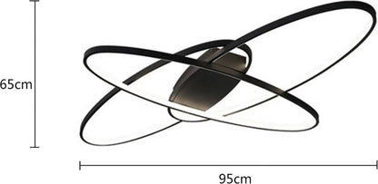 Design plafondlamp - Plafondlamp - Modern - LED - 3 kleuren dimbaar - Aluminium - Zwart