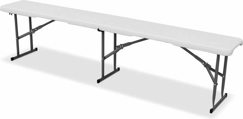 Fiesta opvouwbare receptie tafel en plastic banken 180cm, campingtafel