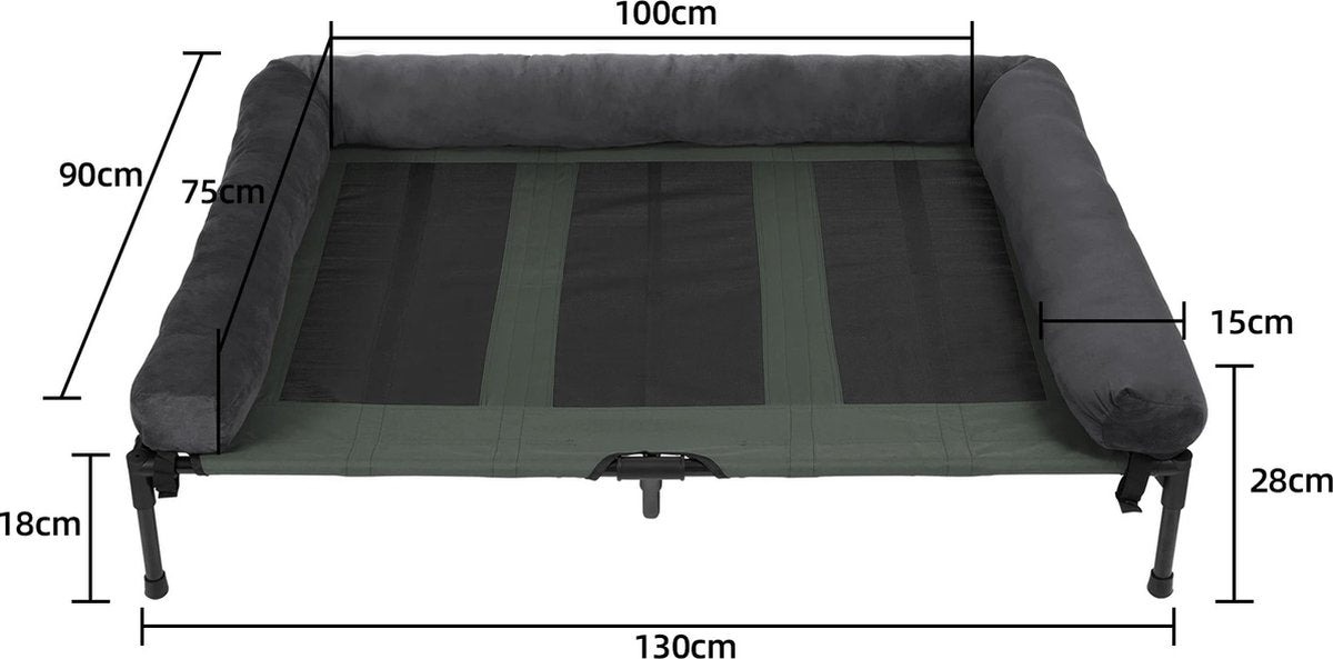 XXL Dog Bed - Dog Sofa - Dog Bench - Elevated - Pet Basket - Pet Cushi ...