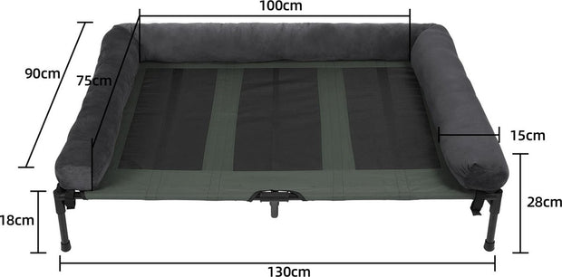 XXL Dog Bed - Dog Sofa - Dog Bench - Elevated - Pet Basket - Pet Cushion - Pet Mat - Pet Bed - For Indoor and Outdoor Use - Lounger - Removable Plush Bolster - Cooling for the Summer