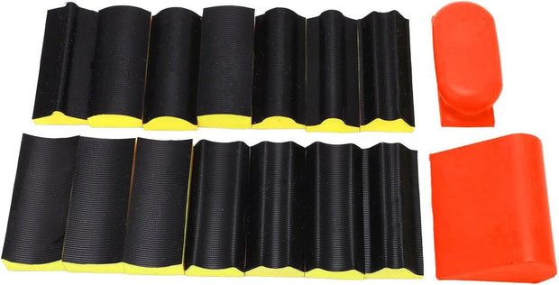 Profielslijpblok Dubbelzijdige contour- en Hoekschuurgrepen - Concaaf Convex Profielschuurgreep Pads Profielgrepen voor Handschuren