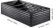 Kweekbak planten - Moestuinbak - Verhoogd bed - 240x120x60cm - Kweekbakken moestuin - Gray - 1700 Liter