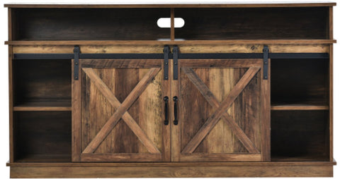 Grote Tv-Kast - Dressoir Entertainmentcentrum - met 2 Klassieke Schuifdeuren - Verstelbare Planken - voor Woonkamer - Eetkamer - Boerderijontwerp - 148x40x78cm