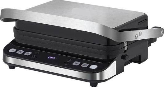 Grill apparaat - Contactgrill - 2000 watt - Digitale display - Opent volledig - Gourmetstel - Anti aanbak