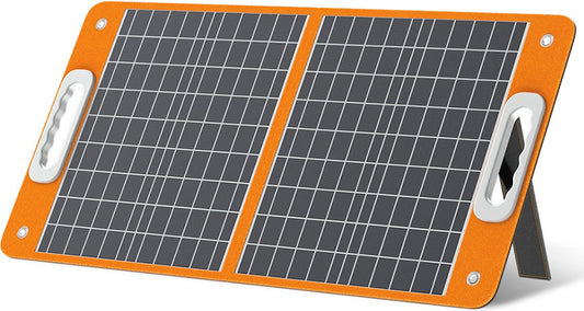 60W Foldable Solar Panel, Portable Solar Charger with DC Outputs, 2 USB Outputs