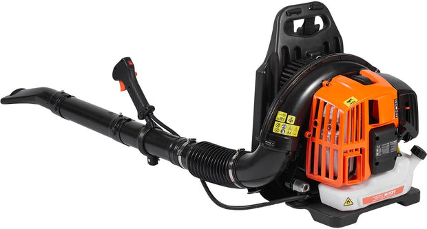 Bladblazer Rugzak - 52CC - 2-takt - 480 CFM - Luchtvolume - Snelheid van 300 km/u - 6500 rpm - Capaciteit Brandstoftank 1.37 L - voor het Verwijderen van Vuil op Erven - Tuinen - Landschappen en Buitenpaden
