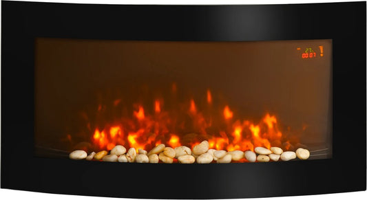 Electric Fireplace – Wall Mounted – 1000W/200W with Remote Control and Adjustable Flames – 89.2 x 13.5 x 48cm