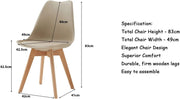 Eetkamerstoelen - Eetkamerstoel - Scandinavische Stijl - Kuipstoel - Ergonomisch - Set van 4 - Beige