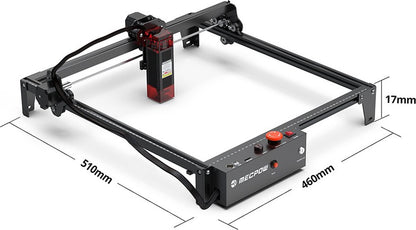 5W lasergraveermachine met veiligheidsslot, noodstop, vlamdetectie, gyroscoopsensor - EU-stekker