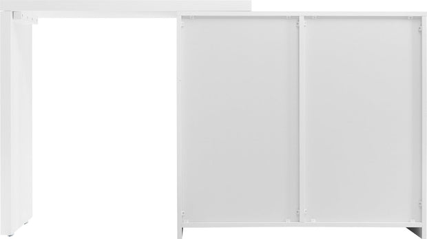 Kaptafel, Wit (Zonder spiegel en kruk), met 6 Laden, Vergulde Handgrepen, draaibaar tafelblad (180°), gelakt, bloemmotief, schokbestendig afgeronde hoeken